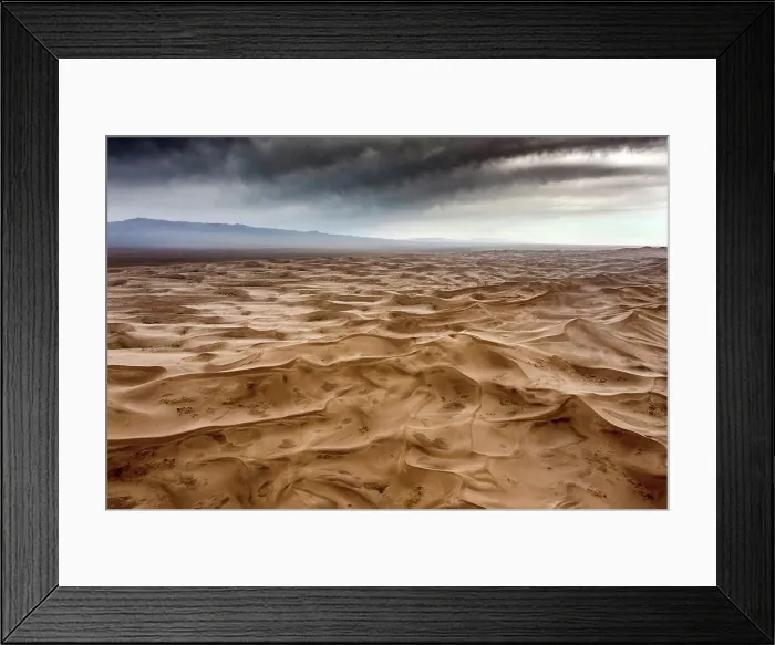Framed Print : Aerial of the Khongoryn Els sand dunes, Gobi Desert, Mongolia