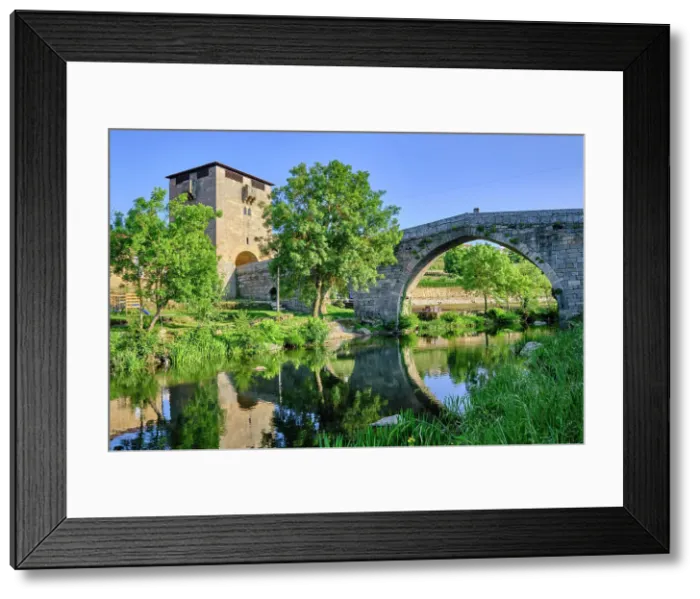 Framed Print : The medieval bridge of Ucanha, dating back to the 12th century, over the Varosa river. The Tower at one of the entrances was the first in the country to demand toll collection to enter the dominion of the monastery of Santa Maria de Salzedas Framed Print : The medieval bridge of Ucanha, dating back to the 12th century, over the Varosa river. The Tower at one of the entrances was the first in the country to demand toll collection to enter the dominion of the monastery of Santa Maria de Salzedas