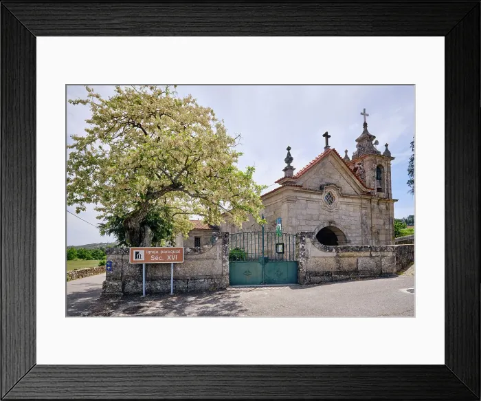 Framed Print : The motherchurch of the village where was born Aquilino Ribeiro, in 1885, one of the greatest portuguese writers. Carregal de Tabosa, Sernancelhe. Beira Alta, Portugal