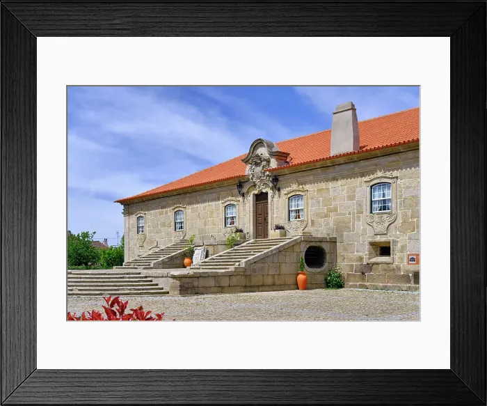 Framed Print : Solar dos Noronhas Manor House, 17th century. The current manor house was built on the site and on primitive ruins. According to tradition, King Dom Dinis stayed there in 1310 Framed Print : Solar dos Noronhas Manor House, 17th century. The current manor house was built on the site and on primitive ruins. According to tradition, King Dom Dinis stayed there in 1310