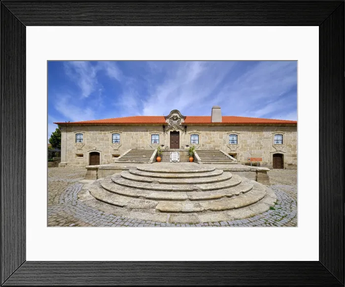 Framed Print : Solar dos Noronhas Manor House, 17th century. The current manor house was built on the site and on primitive ruins. According to tradition, King Dom Dinis stayed there in 1310