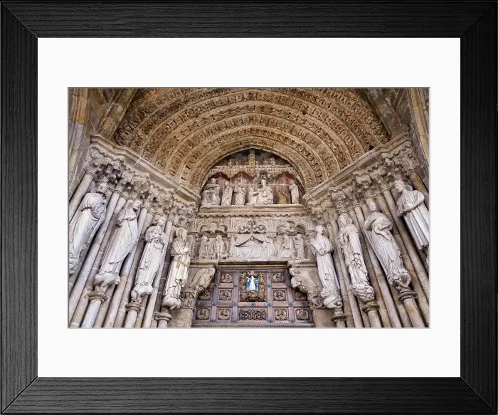 Framed Print : The portal of Tui Cathedral, dating back to the 12th century. Camino de Santiago, Galicia. Spain Framed Print : The portal of Tui Cathedral, dating back to the 12th century. Camino de Santiago, Galicia. Spain