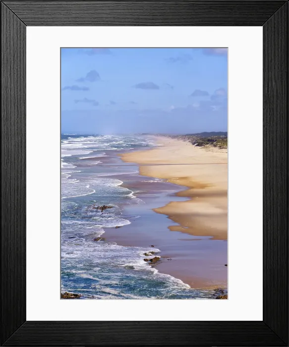 Framed Print : Praia Velha beach, Sao Pedro de Moel. Marinha Grande, Leiria. Portugal