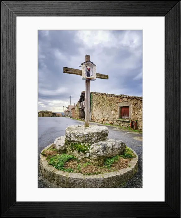 Framed Print : A crossroad at Vila Cha da Braciosa. Traditional houses. Tras-os-Montes, Portugal Framed Print : A crossroad at Vila Cha da Braciosa. Traditional houses. Tras-os-Montes, Portugal