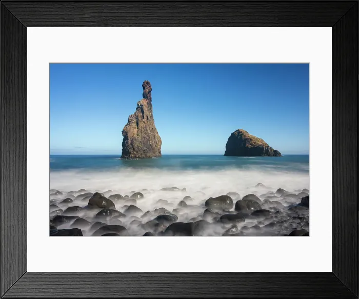 Framed Print : Rock formation at Praia da Ribeira da Janela beach, Ribeira da Janela, Porto Moniz, Madeira, Portugal Framed Print : Rock formation at Praia da Ribeira da Janela beach, Ribeira da Janela, Porto Moniz, Madeira, Portugal