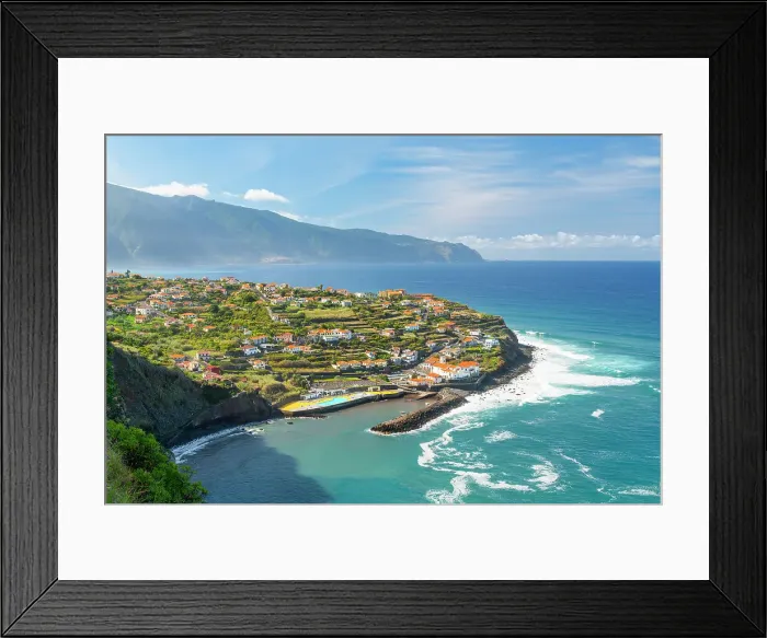 Framed Print : Elevated view of Ponta Delgada, Sao Vicente, Madeira, Portugal