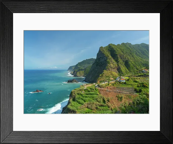 Framed Print : Houses of Boaventura village near cliff, Sao Vicente, Madeira, Portugal Framed Print : Houses of Boaventura village near cliff, Sao Vicente, Madeira, Portugal