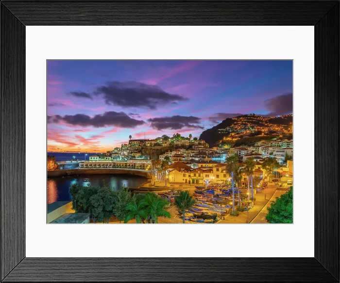 Framed Print : Camara de Lobos harbor at twilight, Madeira, Portugal Framed Print : Camara de Lobos harbor at twilight, Madeira, Portugal
