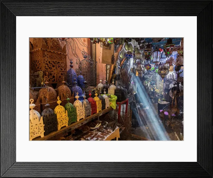 Framed Print : Shop in the medina (old city) Marrakesh, Morocco