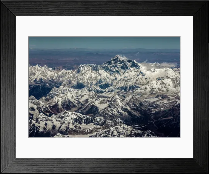 Framed Print : Aerial of Mount Everest & Himalaya range on Paro to Kathmandu flight, Nepal Framed Print : Aerial of Mount Everest & Himalaya range on Paro to Kathmandu flight, Nepal