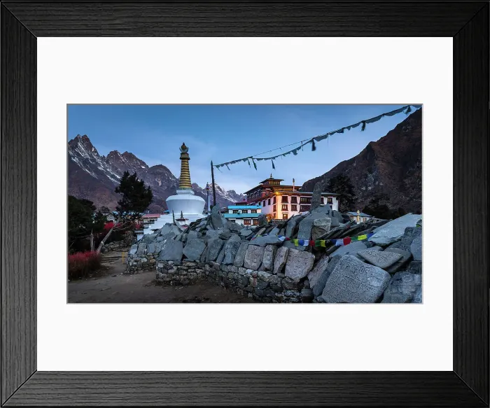 Framed Print : Tengboche Monastery and mani (prayer) wall, Tengboche, Solukhumbu, Nepal Framed Print : Tengboche Monastery and mani (prayer) wall, Tengboche, Solukhumbu, Nepal