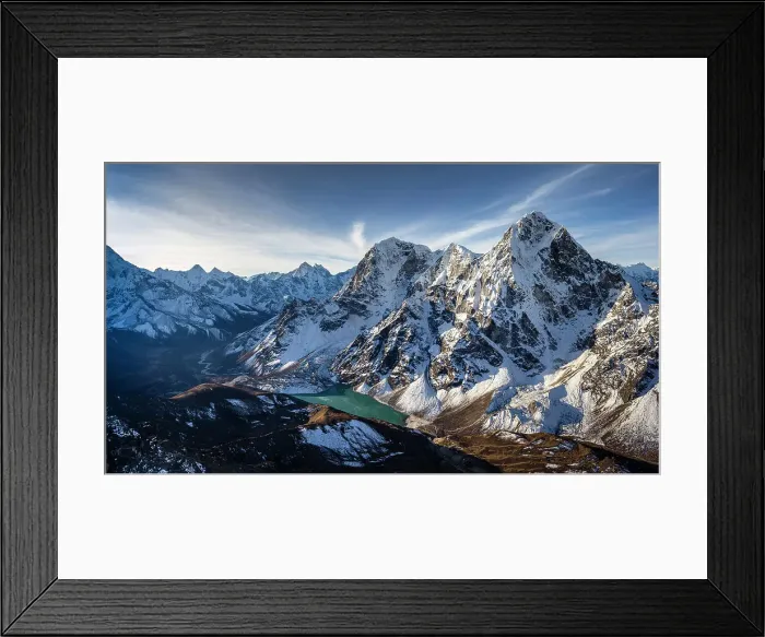 Framed Print : Aerial of Gokyo Lakes and Himalaya Range, Gokyo, Solukhumbu, Nepal Framed Print : Aerial of Gokyo Lakes and Himalaya Range, Gokyo, Solukhumbu, Nepal
