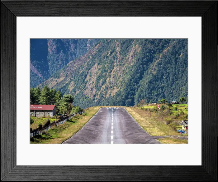 Framed Print : Plane landing at Lukla airport, Lukla, Solukhumbu, Nepal Framed Print : Plane landing at Lukla airport, Lukla, Solukhumbu, Nepal