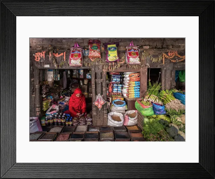 Framed Print : Shop in Bhaktapur, Kathmandu Valley, Nepal Framed Print : Shop in Bhaktapur, Kathmandu Valley, Nepal