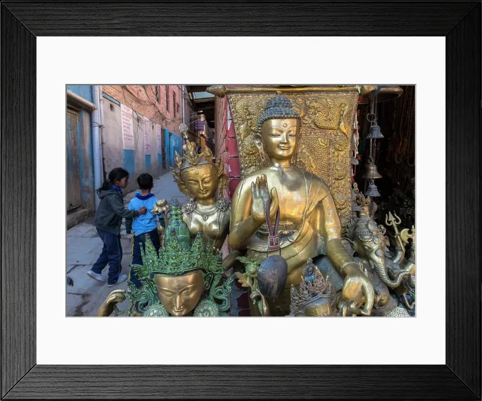 Framed Print : Statue for sale at shop in Bhaktapur, Kathmandu Valley, Nepal Framed Print : Statue for sale at shop in Bhaktapur, Kathmandu Valley, Nepal