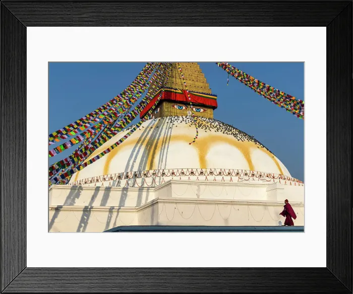 Framed Print : Monk at Boudhanath Stupa, Kathmandu, Nepal Framed Print : Monk at Boudhanath Stupa, Kathmandu, Nepal