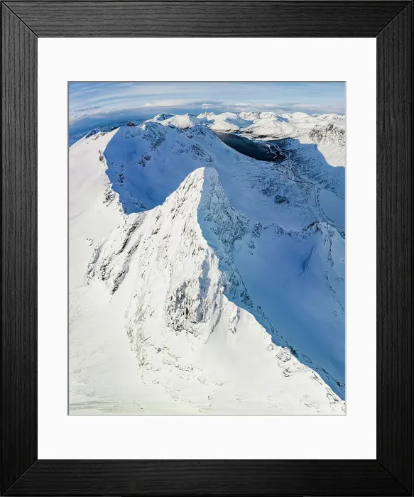 Framed Print : Aerial panoramic view of Litjemoa mountain peak covered with snow, Bergsfjorden, Senja, Troms county, Norway Framed Print : Aerial panoramic view of Litjemoa mountain peak covered with snow, Bergsfjorden, Senja, Troms county, Norway