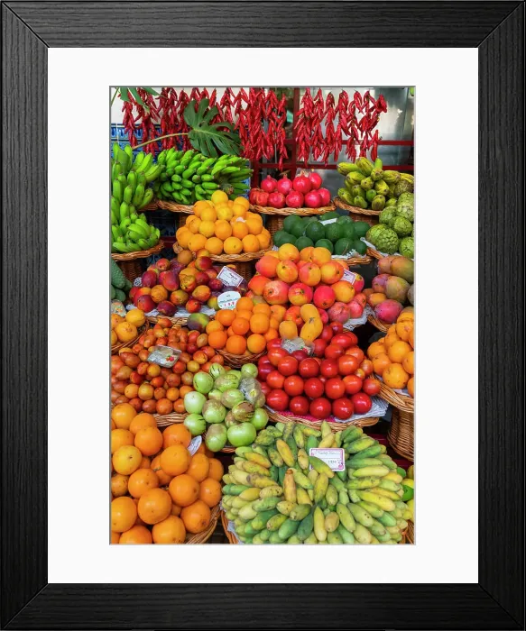 Framed Print : Fresh fruit on display at Farmers Market (Mercado dos Lavradores), Funchal, Madeira, Portugal Framed Print : Fresh fruit on display at Farmers Market (Mercado dos Lavradores), Funchal, Madeira, Portugal