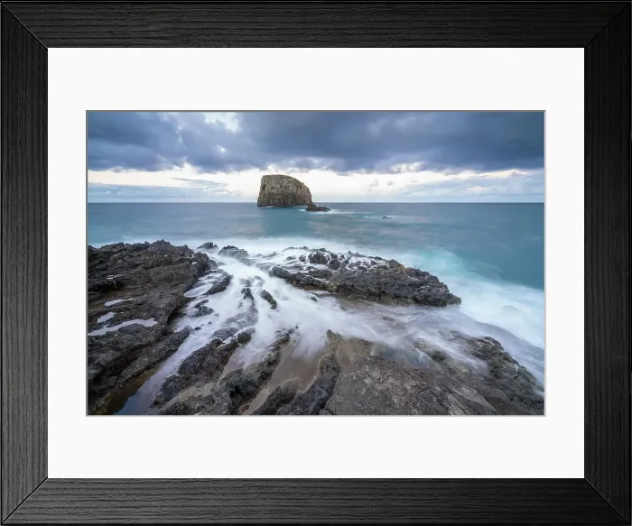 Framed Print : Seascape at coast of Porto da Cruz at dusk, Machico District, Madeira, Portugal Framed Print : Seascape at coast of Porto da Cruz at dusk, Machico District, Madeira, Portugal