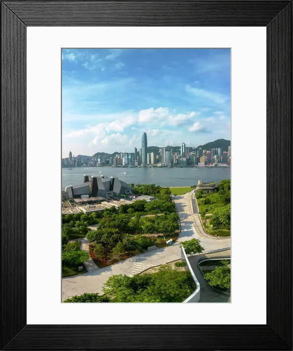 Framed Print : West Kowloon Cultural District and skyline of Hong Kong Island, Kowloon, Hong Kong Framed Print : West Kowloon Cultural District and skyline of Hong Kong Island, Kowloon, Hong Kong