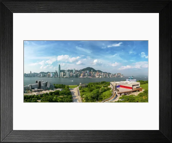 Framed Print : West Kowloon Cultural District and skyline of Hong Kong Island, Kowloon, Hong Kong Framed Print : West Kowloon Cultural District and skyline of Hong Kong Island, Kowloon, Hong Kong