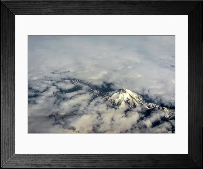 Framed Print : Aerial of snow-covered mountain, Chile Framed Print : Aerial of snow-covered mountain, Chile