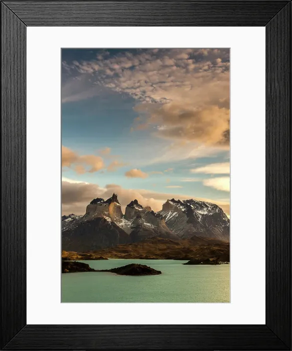 Framed Print : Cuernos del Paine and Lake Pehoe, Torres del Paine National Park, Patagonia, Chile Framed Print : Cuernos del Paine and Lake Pehoe, Torres del Paine National Park, Patagonia, Chile
