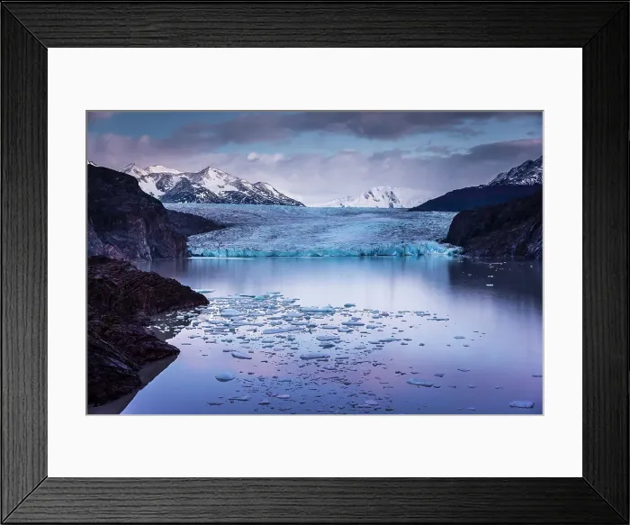 Framed Print : Grey Glacier at dawn, Torres del Paine National Park, Patagonia, Chile Framed Print : Grey Glacier at dawn, Torres del Paine National Park, Patagonia, Chile