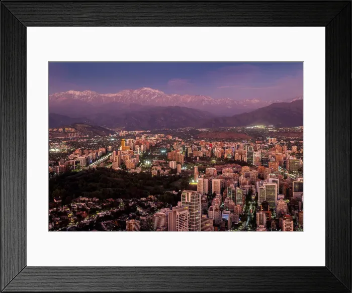 Framed Print : City & Andes Mountains at dusk, Santiago, Chile Framed Print : City & Andes Mountains at dusk, Santiago, Chile