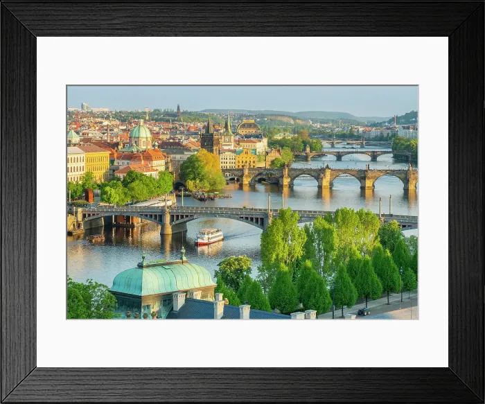 Framed Print : Bridges over Vltava river against sky seen from Letna park, Prague, Bohemia, Czech Republic Framed Print : Bridges over Vltava river against sky seen from Letna park, Prague, Bohemia, Czech Republic