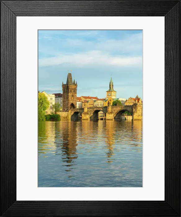 Framed Print : Charles Bridge with Old Town Bridge Tower against sky at sunset, Prague, Bohemia, Czech Republic Framed Print : Charles Bridge with Old Town Bridge Tower against sky at sunset, Prague, Bohemia, Czech Republic