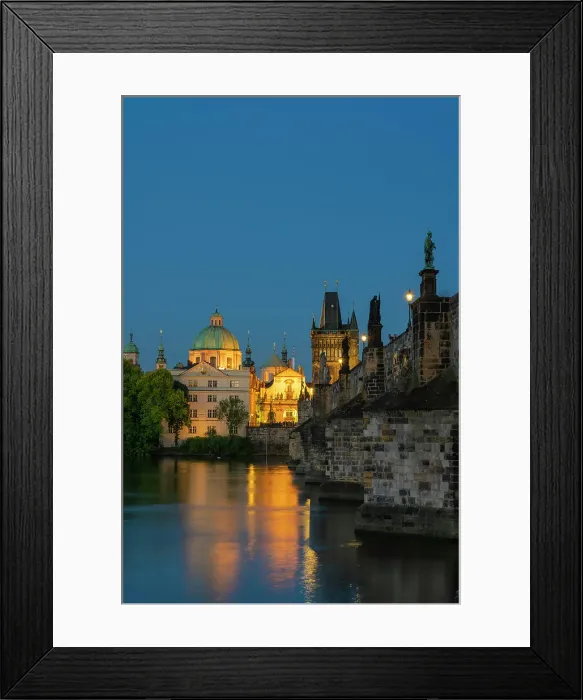 Framed Print : St. Francis Of Assisi Church and Old Town Bridge Tower at Charles Bridge at twilight, Prague, Bohemia, Czech Republic Framed Print : St. Francis Of Assisi Church and Old Town Bridge Tower at Charles Bridge at twilight, Prague, Bohemia, Czech Republic