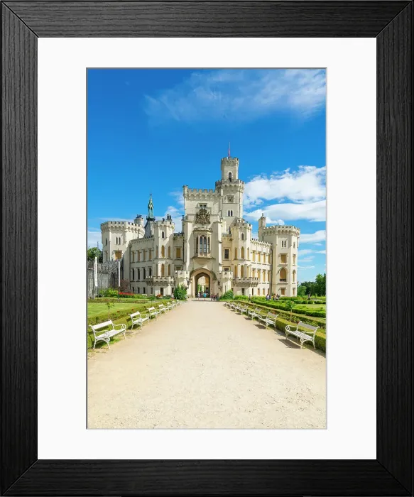 Framed Print : Pathway leading to The State Chateau of Hluboka, Hluboka nad Vltavou, South Bohemian Region, Czech Republic