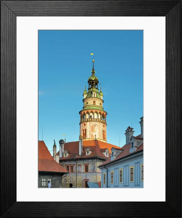 Framed Print : State Castle And Chateau Cesky Krumlov tower at sunset, UNESCO, Cesky Krumlov, South Bohemian Region, Czech Republic Framed Print : State Castle And Chateau Cesky Krumlov tower at sunset, UNESCO, Cesky Krumlov, South Bohemian Region, Czech Republic