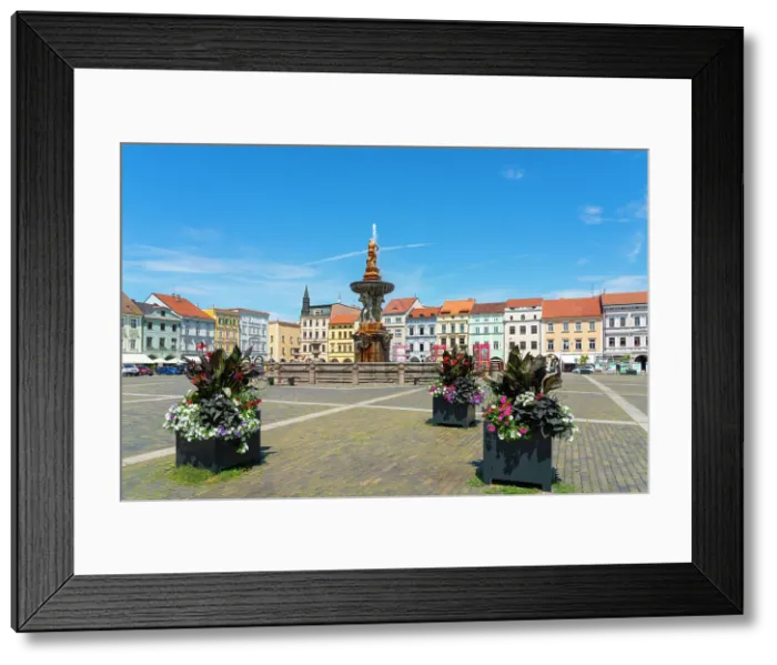 Framed Print : Samson fountain at Premysl Otakar II Square, Ceske Budejovice, South Bohemian Region, Czech Republic Framed Print : Samson fountain at Premysl Otakar II Square, Ceske Budejovice, South Bohemian Region, Czech Republic