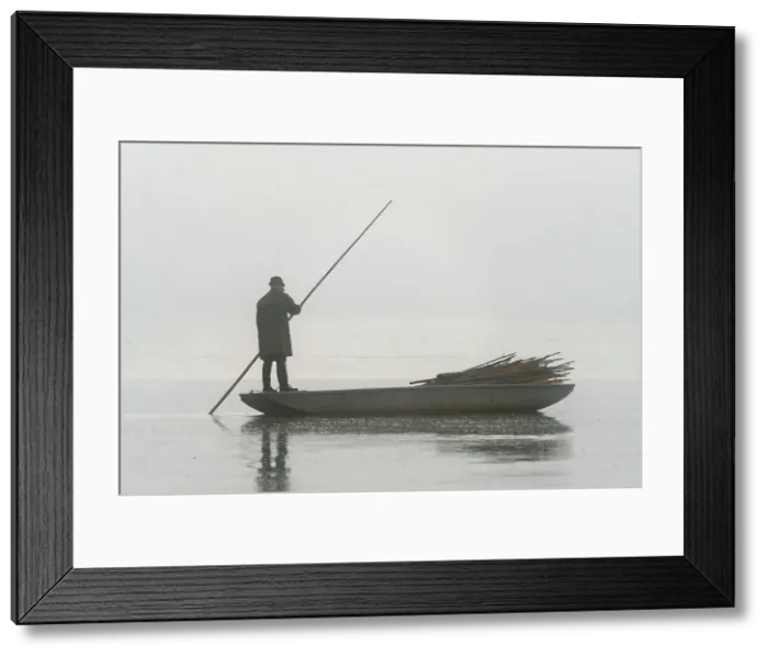 Framed Print : Fisherman on boat preparing for fish harvest on foggy morning, Rozmberk Pond, UNESCO, Trebon, Jindrichuv Hradec District, South Bohemian Region, Czech Republic Framed Print : Fisherman on boat preparing for fish harvest on foggy morning, Rozmberk Pond, UNESCO, Trebon, Jindrichuv Hradec District, South Bohemian Region, Czech Republic