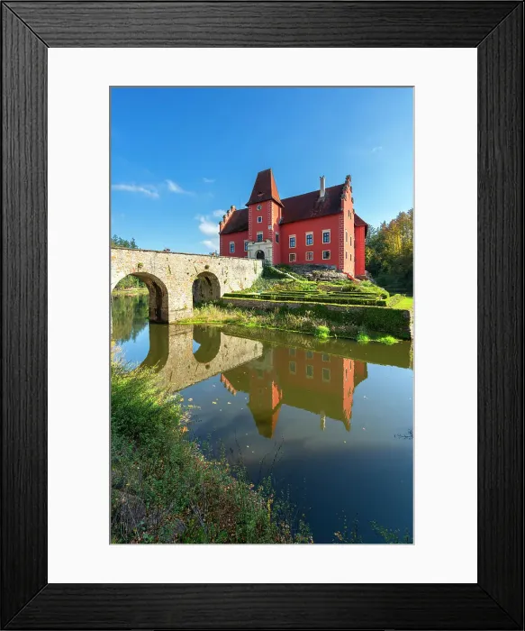 Framed Print : Reflection of Cervena Lhota Chateau, Pluhuv Zdar, Jindrichuv Hradec District, South Bohemian Region, Czech Republic Framed Print : Reflection of Cervena Lhota Chateau, Pluhuv Zdar, Jindrichuv Hradec District, South Bohemian Region, Czech Republic