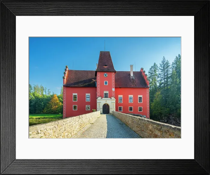 Framed Print : Bridge leading to Cervena Lhota Chateau, Pluhuv Zdar, Jindrichuv Hradec District, South Bohemian Region, Czech Republic