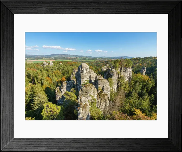 Framed Print : Sandstone rock formations seen from Vyhlidka u Lvicka (Lion's view) viewpoint, Hruba Skala, Bohemian Paradise Protected Landscape Area, Karlovice, Semily District, Liberec Region, Bohemia, Czech Republic Framed Print : Sandstone rock formations seen from Vyhlidka u Lvicka (Lion's view) viewpoint, Hruba Skala, Bohemian Paradise Protected Landscape Area, Karlovice, Semily District, Liberec Region, Bohemia, Czech Republic