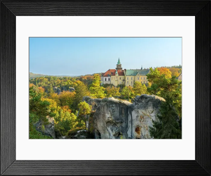 Framed Print : Hruba Skala Castle on rocky cliff, Hruba Skala, Bohemian Paradise Protected Landscape Area, Semily District, Liberec Region, Bohemia, Czech Republic