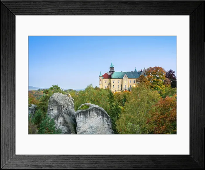 Framed Print : Hruba Skala Castle on rocky cliff at dusk, Hruba Skala, Bohemian Paradise Protected Landscape Area, Semily District, Liberec Region, Bohemia, Czech Republic Framed Print : Hruba Skala Castle on rocky cliff at dusk, Hruba Skala, Bohemian Paradise Protected Landscape Area, Semily District, Liberec Region, Bohemia, Czech Republic