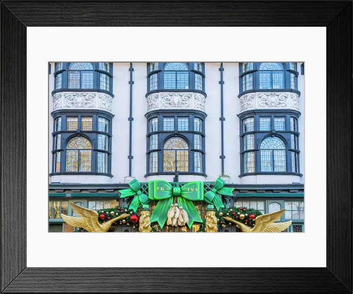 Framed Print : The Ivy restaurant with Christmas decorations, Chelsea, London, England, UK