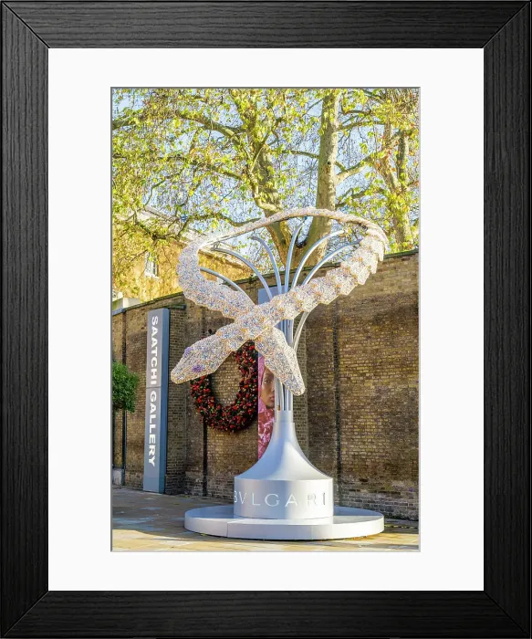 Framed Print : A Bulgari sculpture in Duke of York Square, Chelsea, London, England, UK Framed Print : A Bulgari sculpture in Duke of York Square, Chelsea, London, England, UK