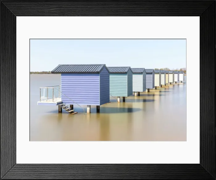 Framed Print : Osea beach huts, Maldon, Essex, England