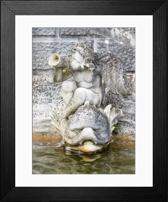 Framed Print : A cherub statue in the fountain at the Loggia, Italian Garden, Hever Castle, Kent, England Framed Print : A cherub statue in the fountain at the Loggia, Italian Garden, Hever Castle, Kent, England