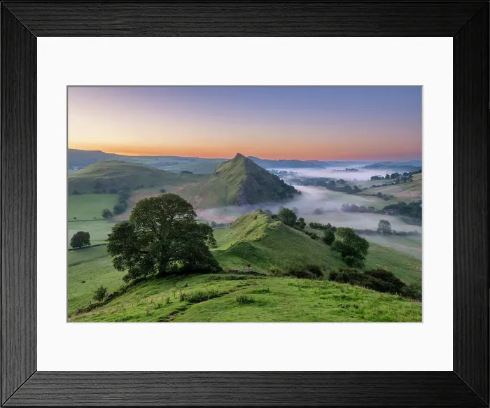 Framed Print : Chrome Hill & Parkhouse Hill at Dawn, Peak District National Park, Derbyshire, England