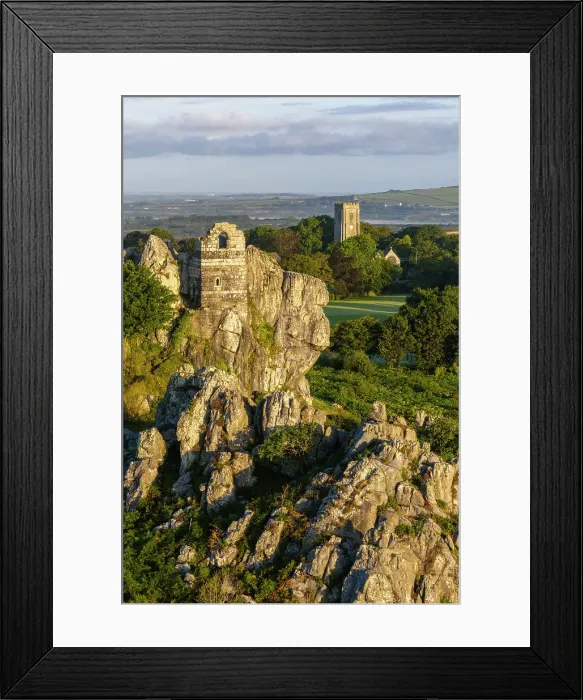 Framed Print : Ruins of St Michael's Chapel on Roche Rock, Roche, Cornwall, England. Summer (August) 2023 Framed Print : Ruins of St Michael's Chapel on Roche Rock, Roche, Cornwall, England. Summer (August) 2023