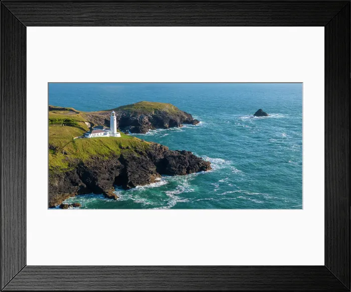 Framed Print : Aerial view of Trevose Head lighthouse near Padstow in North Cornwall, England. Summer (August) 2023 Framed Print : Aerial view of Trevose Head lighthouse near Padstow in North Cornwall, England. Summer (August) 2023