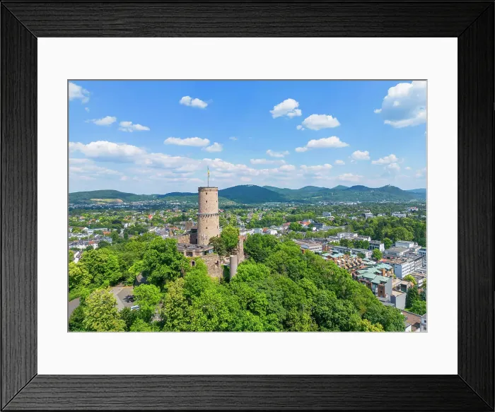 Framed Print : Aerial view at the Godesburg, Bad Godesberg, North Rhine-Westphalia, Germany