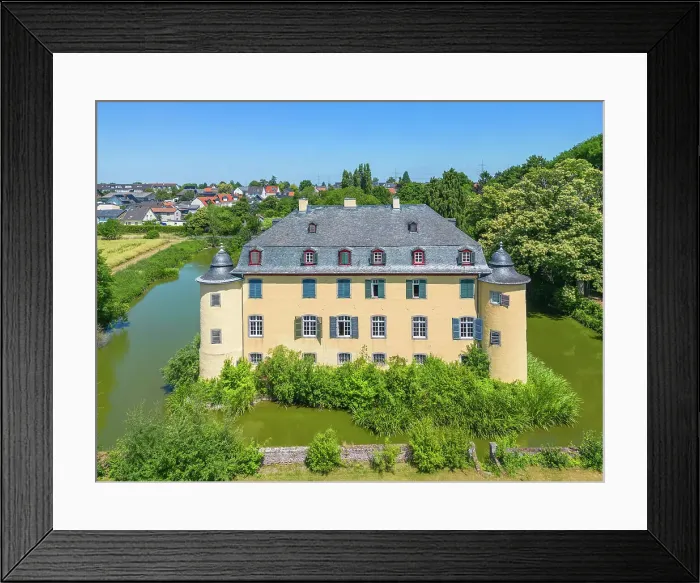 Framed Print : Aerial view at Burg Luftelberg, Meckenheim, Rhein-Sieg-Kreis, North Rhine-Westphalia, Germany Framed Print : Aerial view at Burg Luftelberg, Meckenheim, Rhein-Sieg-Kreis, North Rhine-Westphalia, Germany